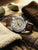 Zeppelin Herrenuhr 8590-5 mit silbernem Gehäuse und braunem Lederband, Analoganzeige