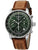 Zeppelin Herrenuhr mit grünem Zifferblatt, Lederarmband und Chronographen-Optik