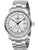 Zeppelin Herrenuhr mit silbernem Edelstahlband, weißem Zifferblatt und GMT-Anzeige