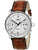 Zeppelin Herrenchronograph mit braunem Lederarmband, silbernem Gehäuse und Chronographenzifferblatt