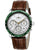 Zeppelin Herren-Chronograph mit grünem Ziffernblatt, braunem Lederband und Chrono-Subdials