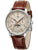 Damen-Armbanduhr mit braunem Lederarmband und cremefarbenem Zifferblatt, Ø36 mm