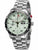 Herrenuhr mit schwarzem Zifferblatt, silbernem Edelstahlband und Automatik-Anzeige