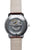 Bracelet pour homme, fond en acier inoxydable argenté et bracelet en cuir marron