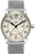 Montre homme avec bracelet en maille argentée, cadran avec affichage GMT et marqueur rouge