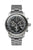 Herrenarmbanduhr mit Chronograph, schwarzem Zifferblatt und Edelstahl-Milanaisearmband