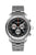 Herrenarmbanduhr mit Stahlband, schwarzem Zifferblatt, Chronographen-Optik und roten Zeigern