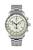 Herren-Chronographenuhr mit beigem Zifferblatt, silbernem Edelstahlband und Tachymeterskala