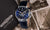 Zeppelin Herrenuhr mit blauem Zifferblatt, Chronographen-Subdials und Lederarmband