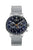 Zeppelin Herrenuhr blaues Zifferblatt mit Mondphase und silbernem Gehäuse am Lederarmband