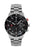 Herrenarmbanduhr mit schwarzem Zifferblatt, Edelstahlband und Datumsanzeige bei 3 Uhr