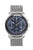 Zeppelin Herrenuhr Chronograph mit Tachymeter, blaues Zifferblatt, Edelstahl-Meshband