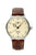 Zeppelin Herrenuhr: beiges Zifferblatt, Zeiger, Indexe, braunes Lederarmband