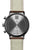 Zeppelin Herrenuhr Rückseite mit QR-Code und Gravur, beiges Lederarmband