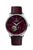 Herrenarmbanduhr mit weinrotem Zifferblatt und weinrotem Lederband, Automatik 60h