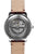 Herrenuhr, Rückansicht mit Sicht auf Automatikwerk, braunes Lederarmband