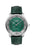 Herrenuhr mit grünem Lederarmband, rundem Gehäuse und grüner Zifferblatt-Optik