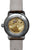 Herrenuhr mit offenem Rückseitengehäuse, braunem Lederband und sichtbarem Werk