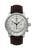 Herrenarmbanduhr Chronograph mit braunem Lederband, Edelstahlgehäuse und 3 Zählern