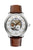 Zeppelin Herrenuhr mit braunem Lederarmband, rundem Stahlgehäuse und sichtbarem Ziffernblatt