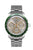 Zeppelin New York Herrenuhr mit grünem Tachymeter-Ring, Chronograph, weißem Zifferblatt, Edelstahlband