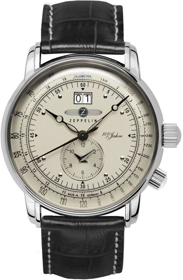 Zeppelin 100 Ans 7640-5 Montre Homme • GMT & Grande Date • Design Vintage