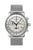 Herrenarmbanduhr mit silbernem Metallband, hellem Zifferblatt und Chronographen-Subdials