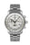 Herrenuhr mit silbernem Edelstahlarmband, hellem Chronographen-Zifferblatt mit Alarm