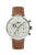 Zeppelin Herrenuhr: helles Zifferblatt, Solar-Chronograph, braunes Lederarmband