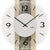 Wanduhr im Detail: weißes Zifferblatt, schwarze Zeiger, AMS; Sonoma-Eiche mit Steinoptik
