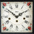 Vue de face de l'horloge de table : cadran blanc avec chiffres romains et bordure florale