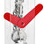 Pendule squelette avec grand bras d'aiguille rouge et engrenages visibles