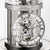 Horloge de table avec cloche en verre, mouvement mécanique délicat et chiffres romains