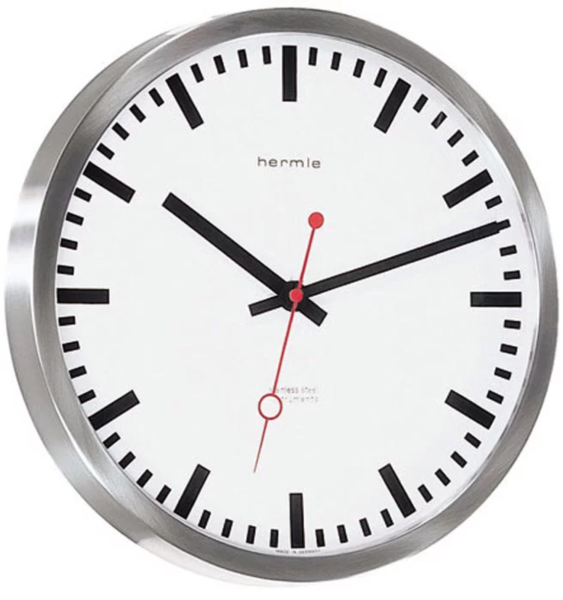 Horloge de gare radio-pilotée en inox - Hermle Modèle: 30471-000870