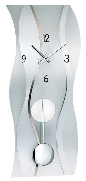 Horloge à pendule verre mouvement quartz, chiffres arabes - AMS Modèle: 7246
