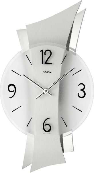 Horloge murale moderne 23 x 43 x 6 cm - AMS Modèle: 9398