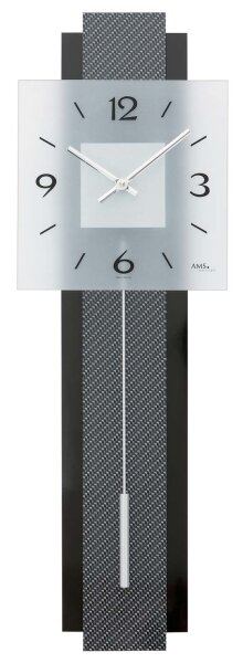 Horloge à pendule moderne cadran en verre - AMS Modèle: 7313