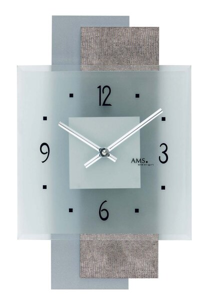Horloge murale moderne 22 x 36 x 5 cm - AMS Modèle: 9443