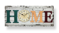 Horloge murale moderne inscription « Home »...