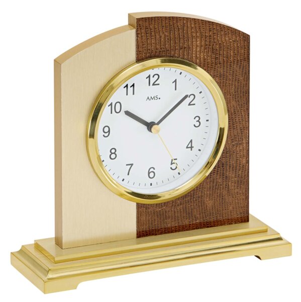 Horloge de table radio-pilotée moderne boîtier en bois - AMS Modèle: 5145