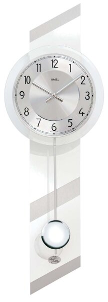 Horloge à pendule cadran métal 23 x 69 x 8 cm - AMS Modèle: 7414