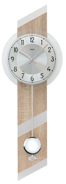 Horloge à pendule cadran métal 23 x 69 x 8 cm - AMS Modèle: 7415