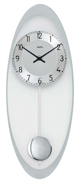 Horloge à pendule cadran métal 19 x 50 x 3 cm - AMS Modèle: 7416
