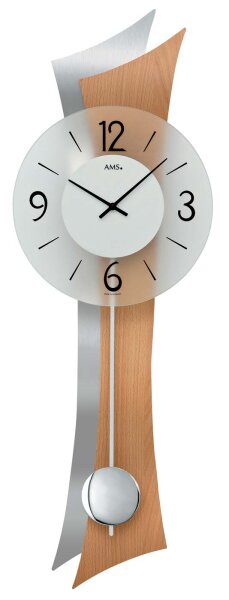 Horloge à pendule moderne cadran en verre - AMS Modèle: 7425