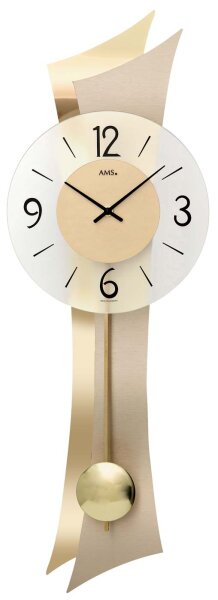 Horloge à pendule moderne cadran en verre - AMS Modèle: 7427