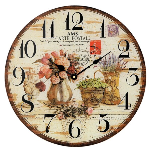 Horloge murale classique diamètre du boîtier 40 cm - AMS Modèle: 9466