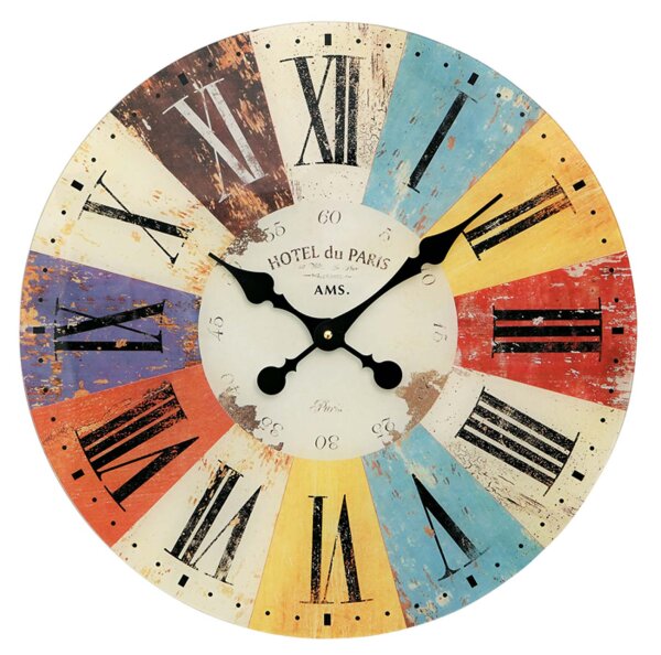 Horloge murale classique diamètre du boîtier 50 cm - AMS Modèle: 9467