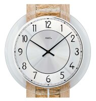 Horloge murale boîtier en bois cadran en aluminium - AMS Modèle: 7423