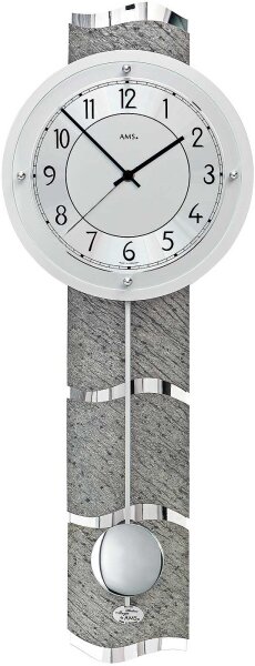 Horloge murale radio-pilotée pendule cadran en aluminium - AMS Modèle: 5216