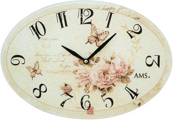 Horloge murale classique 30 cm x 24 cm x 4 cm - AMS Modèle: 9478